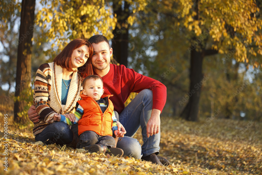 happy family taking a walk outdoors happy family taking a walk outdoors