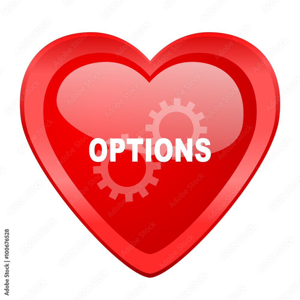 options red heart valentine glossy web icon