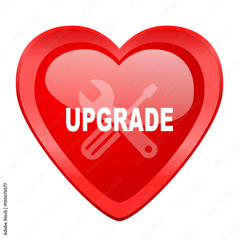 upgrade red heart valentine glossy web icon upgrade red heart valentine glossy web icon