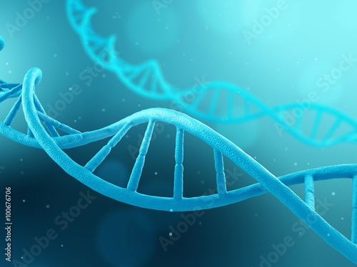 DNA molecule on blue background