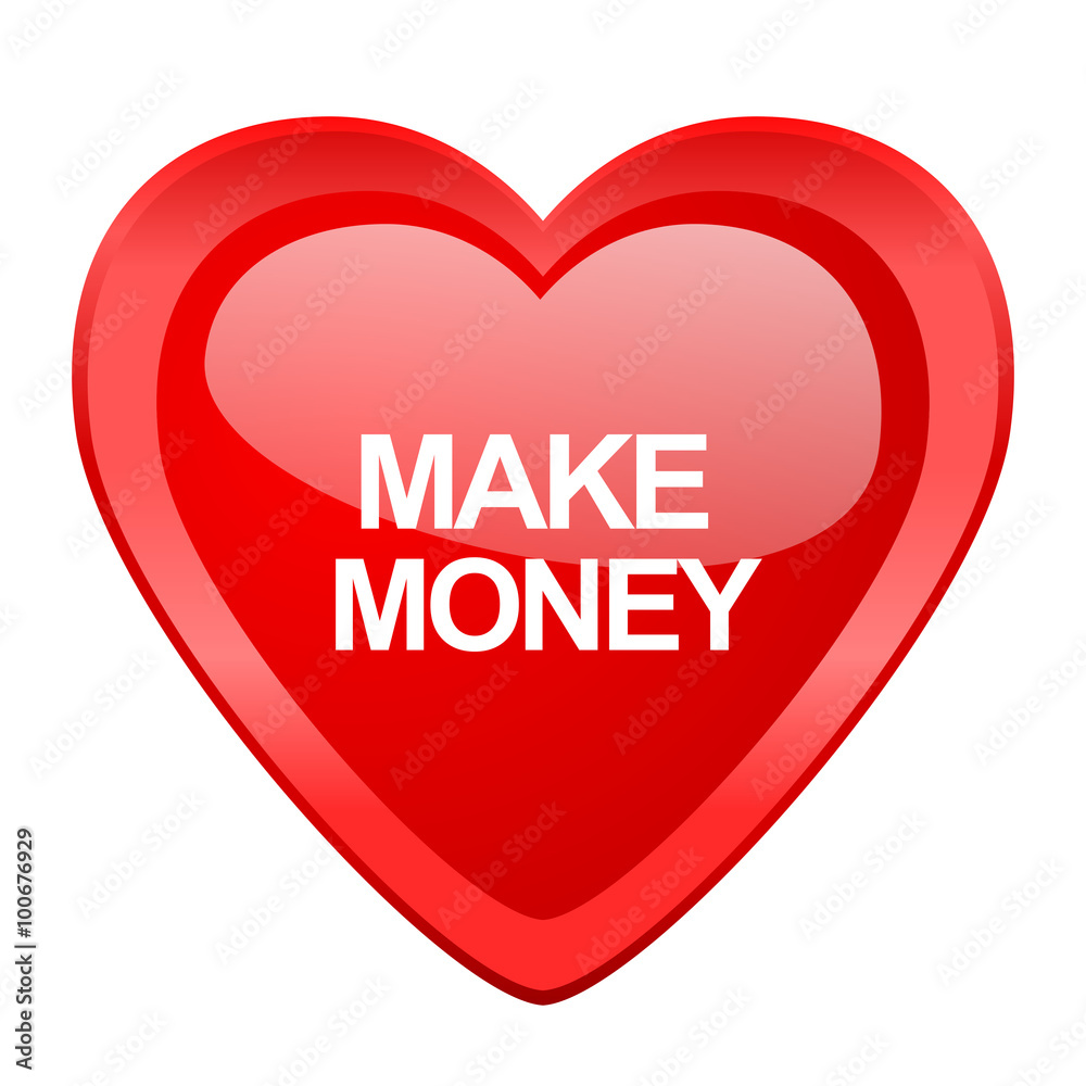 make money red heart valentine glossy web icon make money red heart valentine glossy web icon