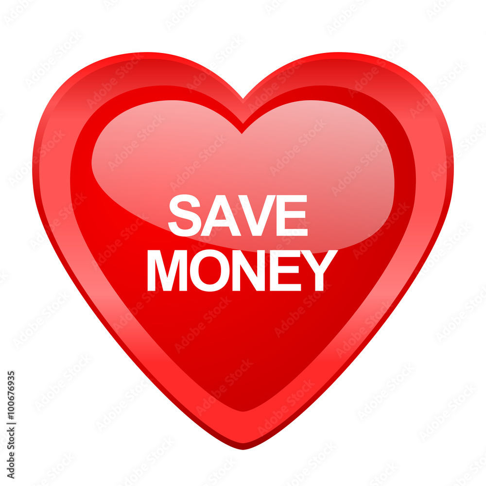 save money red heart valentine glossy web icon save money red heart valentine glossy web icon
