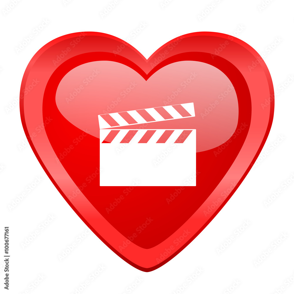video red heart valentine glossy web icon video red heart valentine glossy web icon