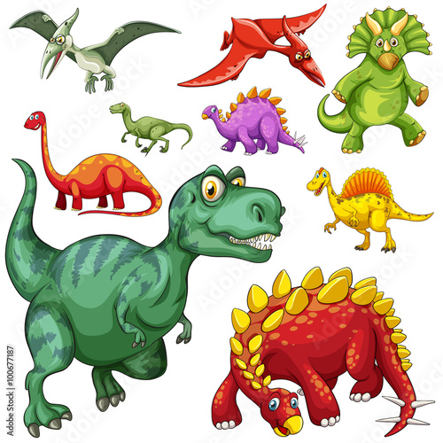 Different kind of dinosaurs