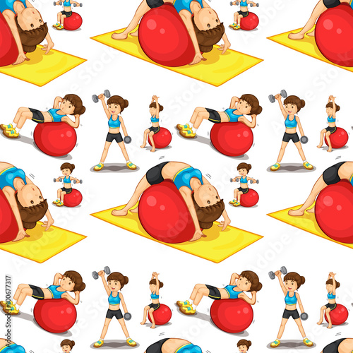 Seamless woman doing exercises
