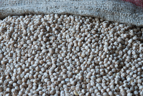 Chick Peas in Burlap Bag