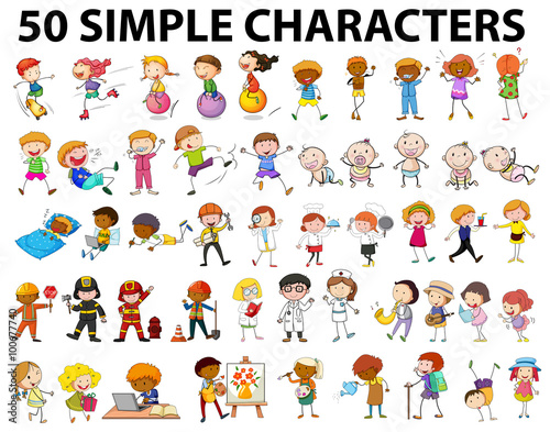 Fifty simple characters young and old