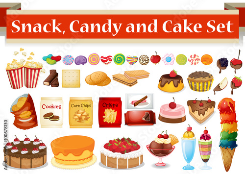 Many kind of snack and candy
