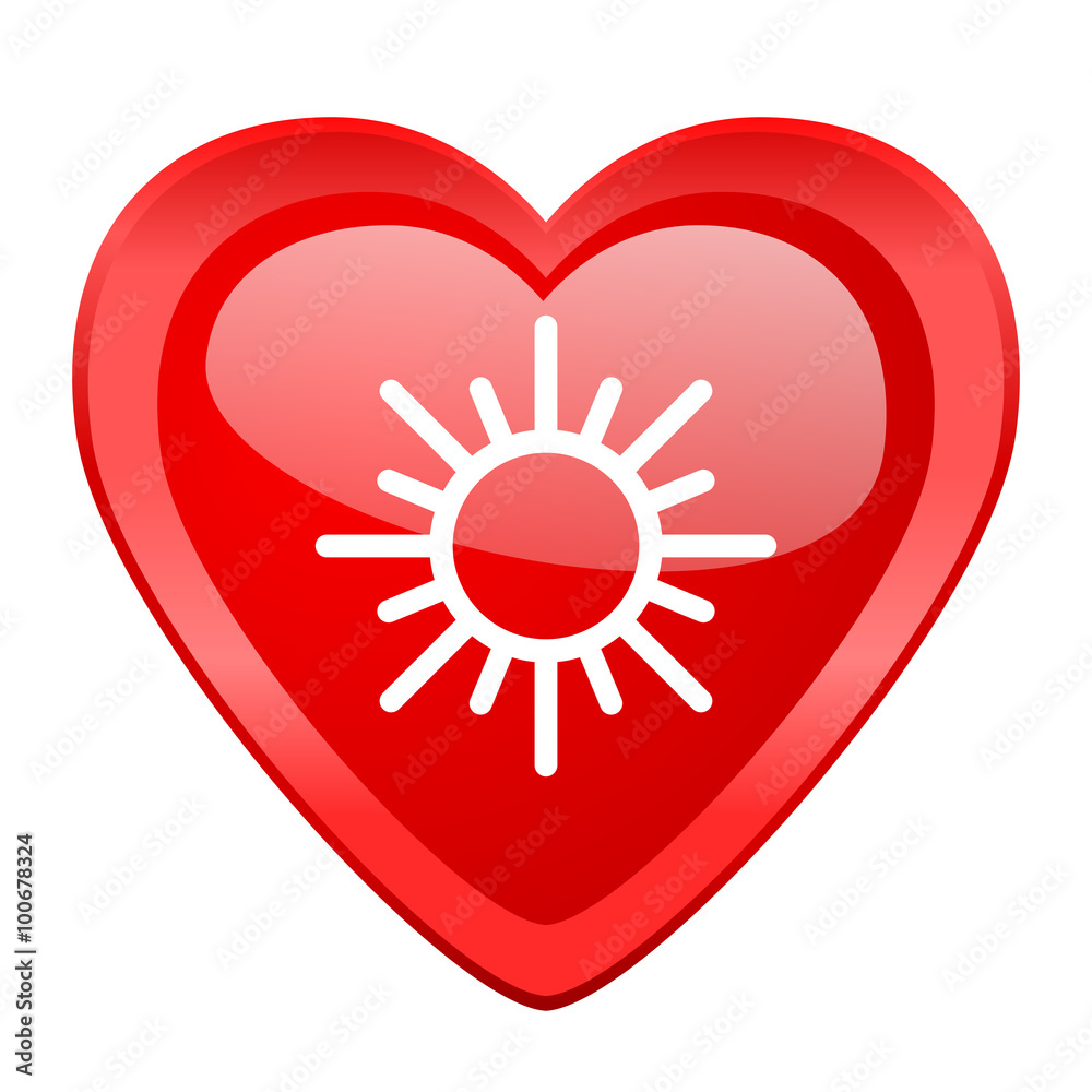 sun red heart valentine glossy web icon sun red heart valentine glossy web icon