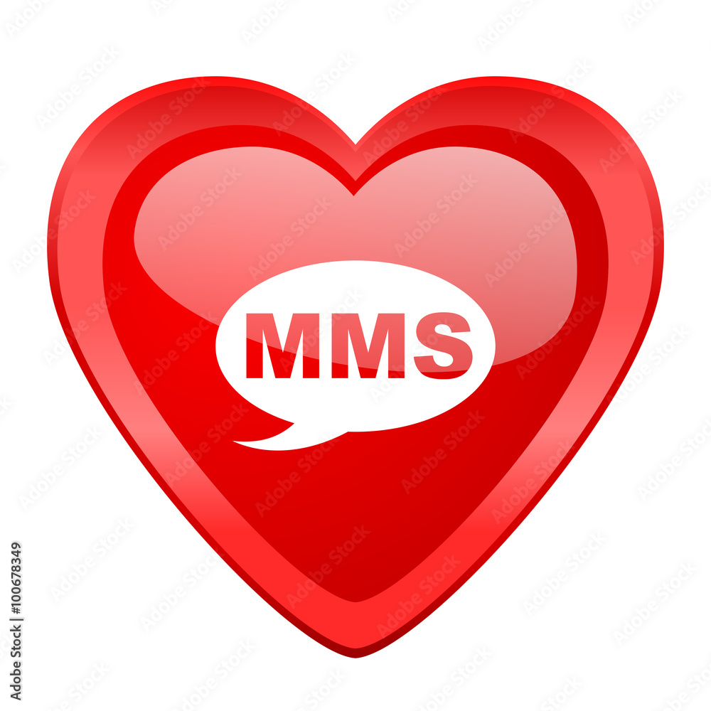 mms red heart valentine glossy web icon mms red heart valentine glossy web icon
