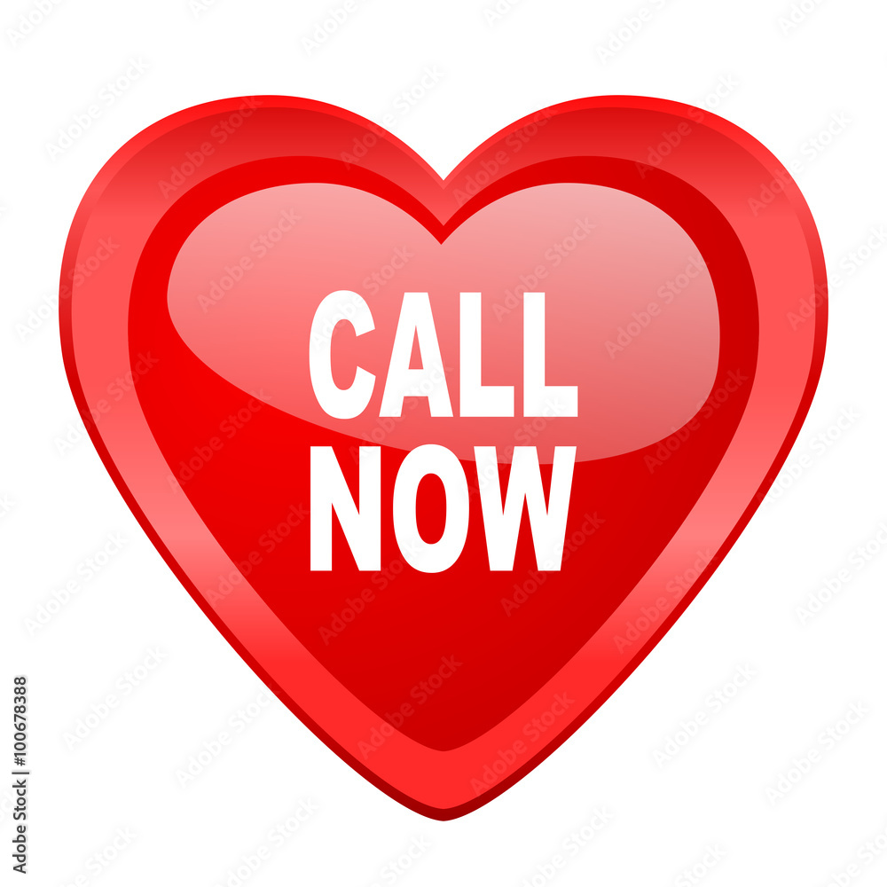 call now red heart valentine glossy web icon call now red heart valentine glossy web icon