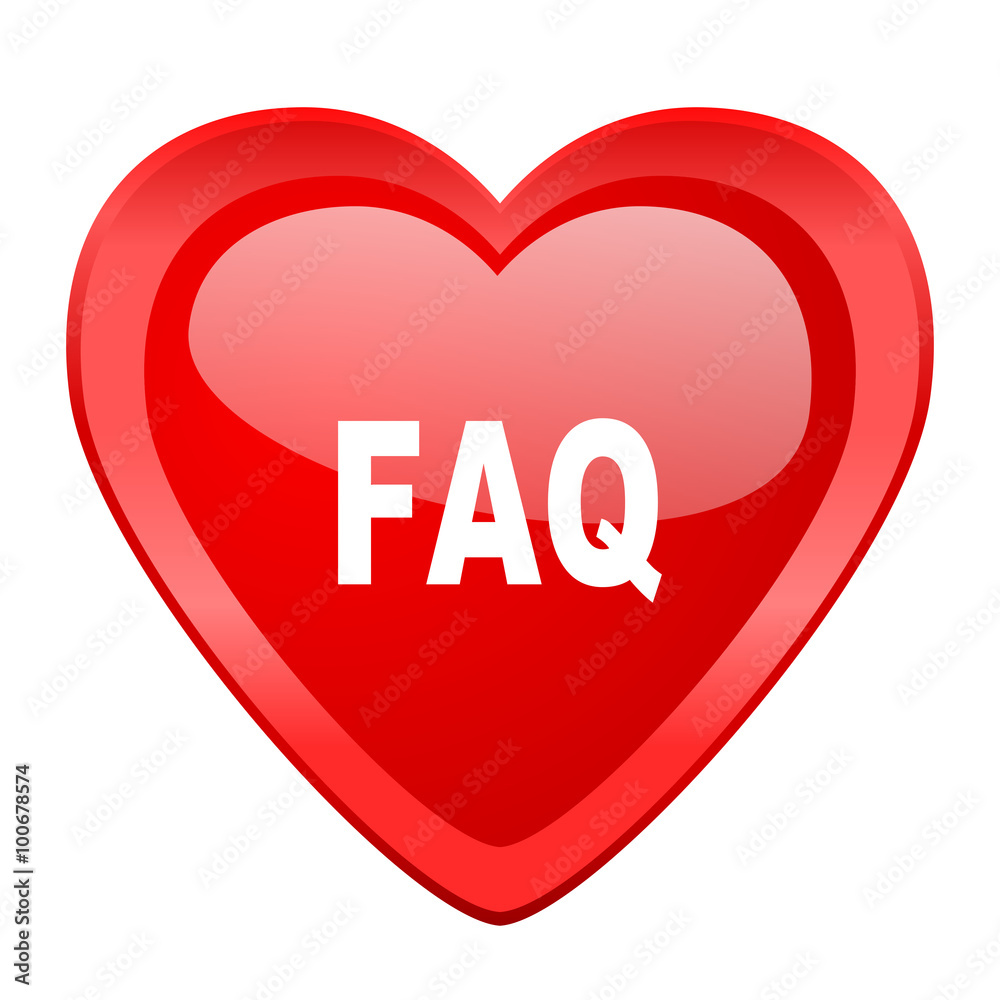 faq red heart valentine glossy web icon faq red heart valentine glossy web icon