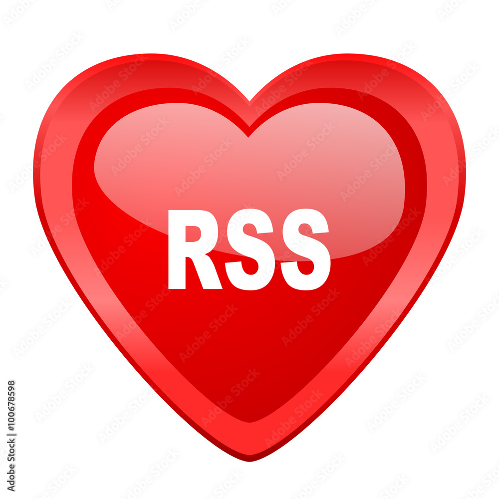 rss red heart valentine glossy web icon rss red heart valentine glossy web icon
