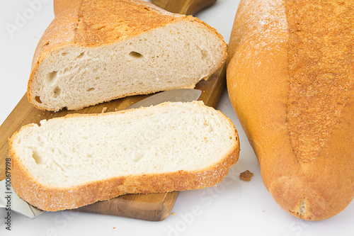 Fresh Tasty Bread on White Background