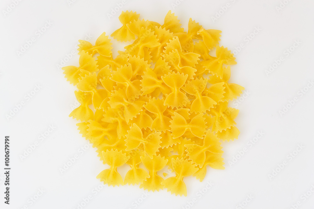 Pasta Bow on Wooden Background. Pasta Bow on Wooden Background.