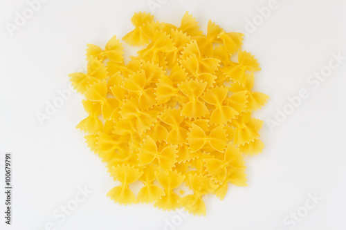 Pasta Bow on Wooden Background.