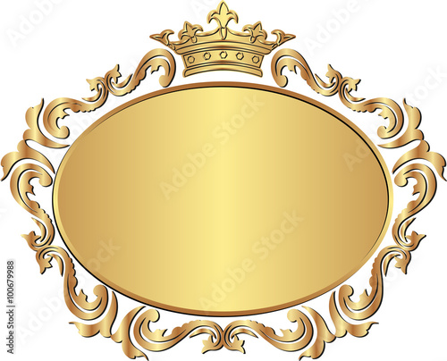 golden royal frame with crown
