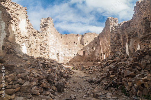 Ruins of a church in a former mining town Pueblo Fantasma, southwestern Bolivia
