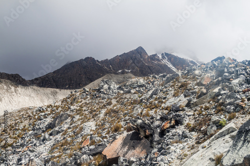 Landscape of Zongo pass, Bolivia