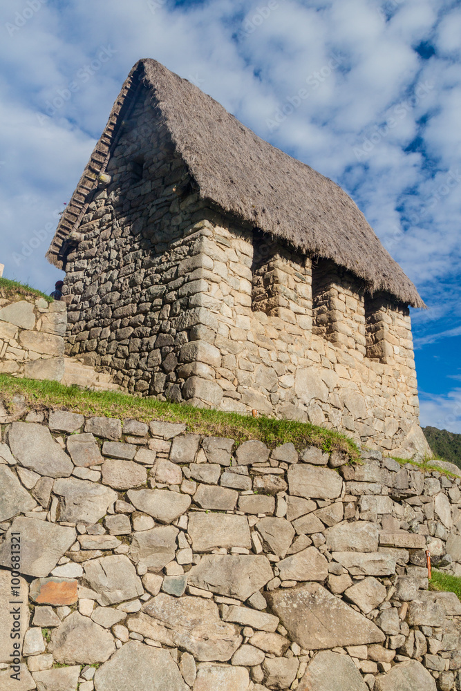 Building called guardhouse at Machu Picchu ruins, Peru Building called guardhouse at Machu Picchu ruins, Peru