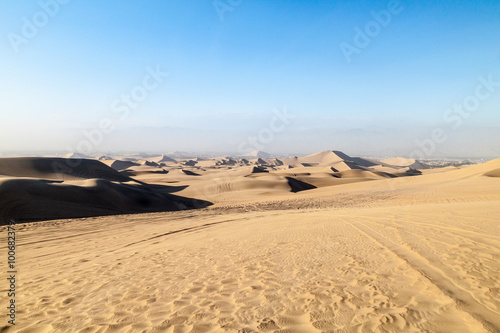 Sand dunes in Huacachina desert  Ica Region  Peru
