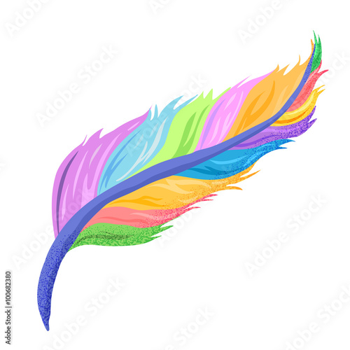 Colorful feather painting style