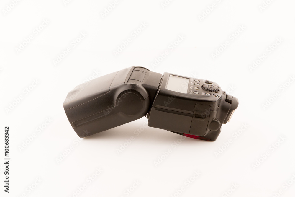 Photo camera flash isolated on white background. Photo camera flash isolated on white background.