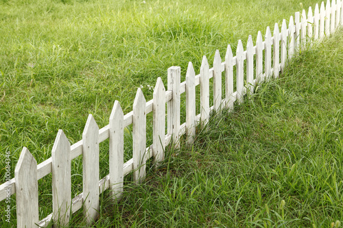 The lawn wooden fence