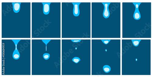 animation of falling droplets
