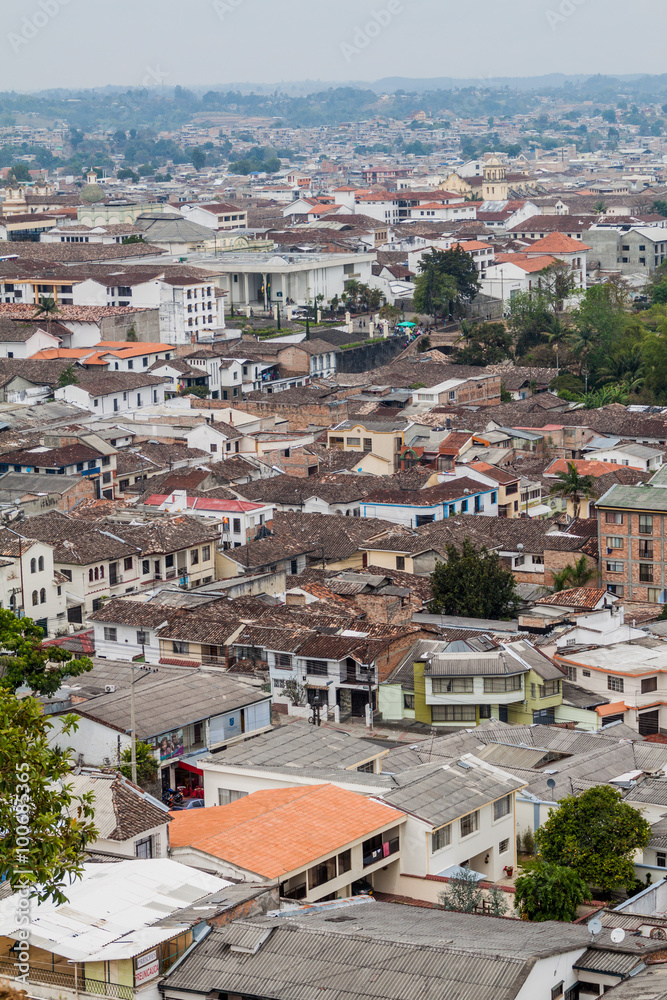 Aerial view of Popayan, Colombia