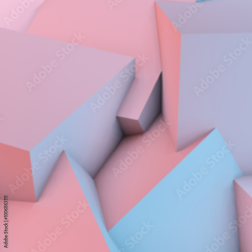 Abstract background with rose quartz and serenity cubes