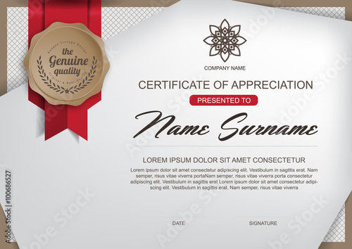 certificate template with clean and modern pattern,Qualification certificate blank template with elegant,Vector illustration