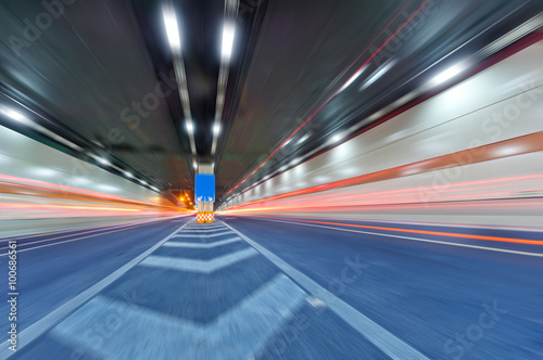 Abstract car in the tunnel trajectory
