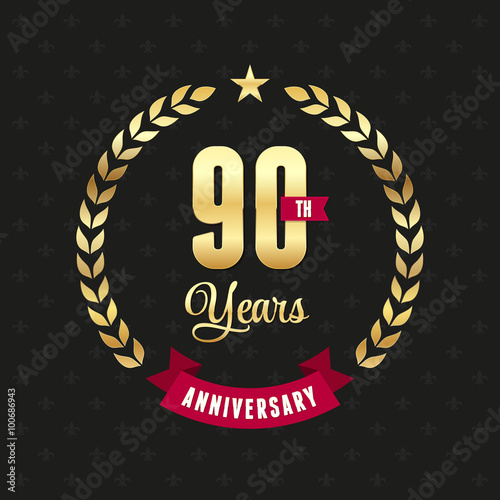 90 years anniversary golden laurel wreath