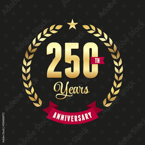 250 years anniversary golden laurel wreath