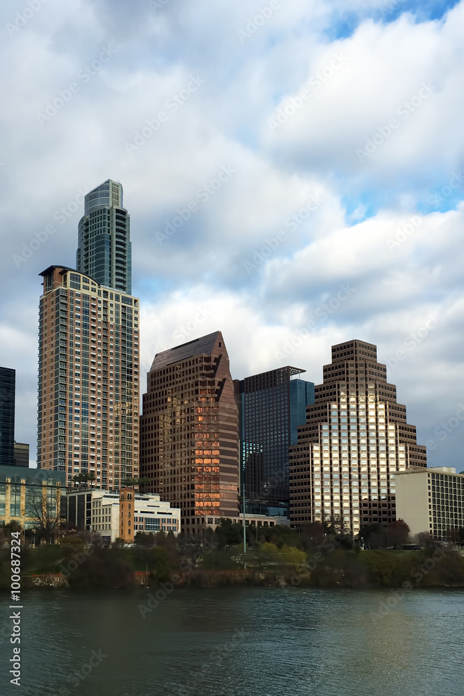 Vertical of Austin, Texas, skyline at twilight