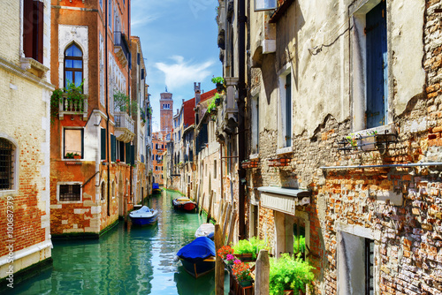 The Rio di San Cassiano Canal and medieval houses, Venice, Italy