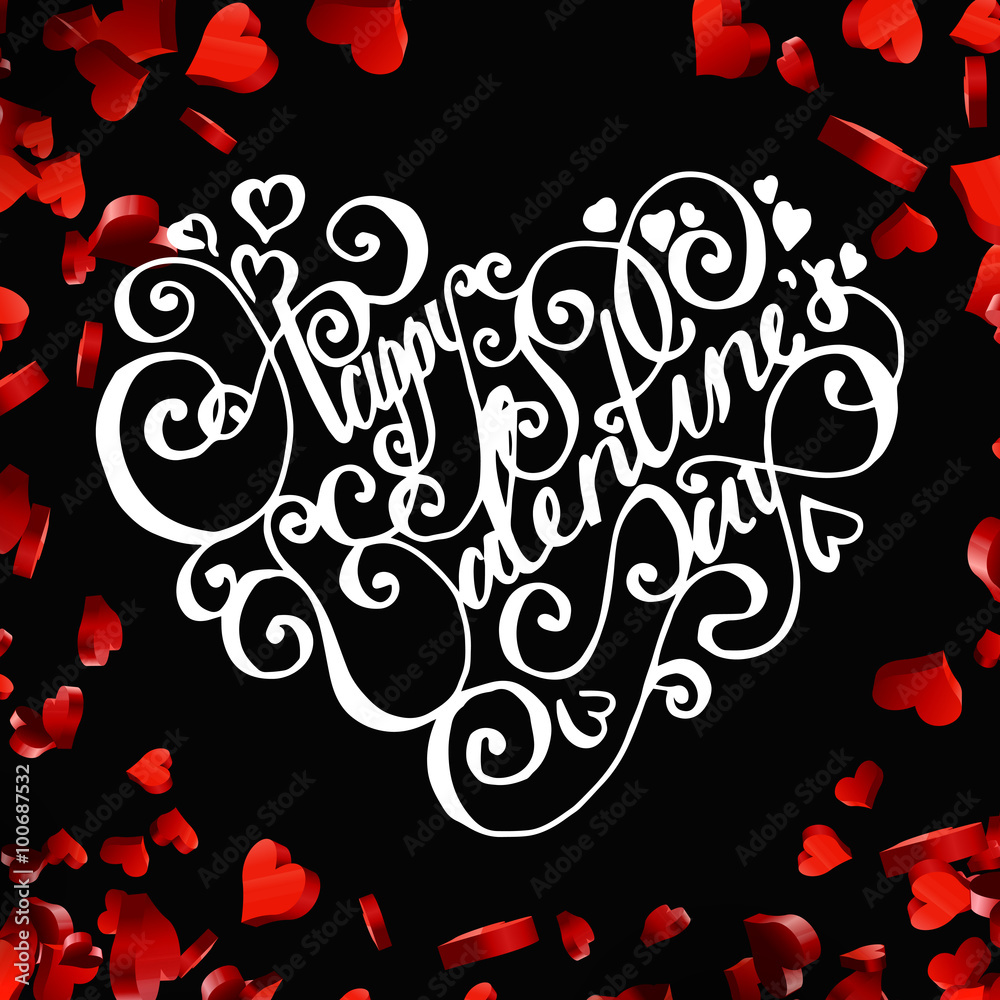 Valentines day lettering greeting card Valentines day lettering greeting card