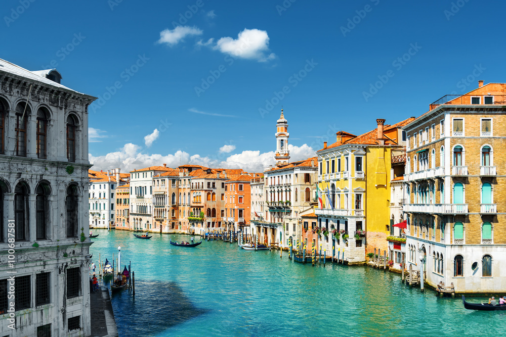 The Grand Canal. View from the Rialto Bridge in Venice, Italy