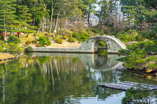 Shukkeien Japanese style garden in Hiroshima, Japan