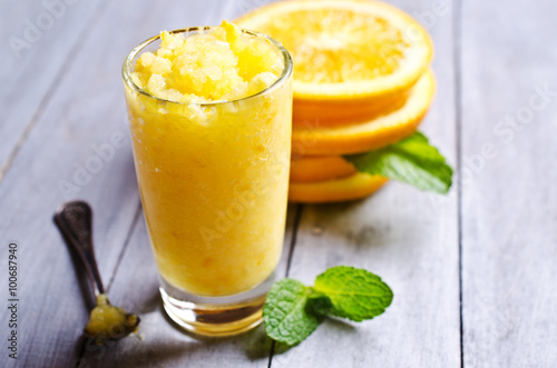 Homemade fruit sorbet