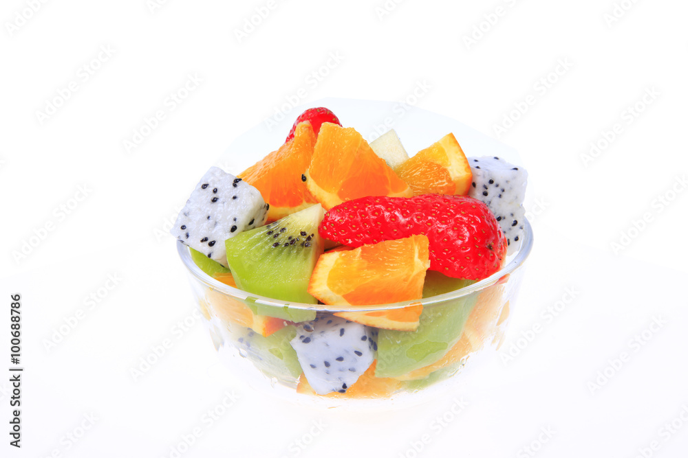 Dragon fruit, kiwi fruit, strawberry and orange Dragon fruit, kiwi fruit, strawberry and orange