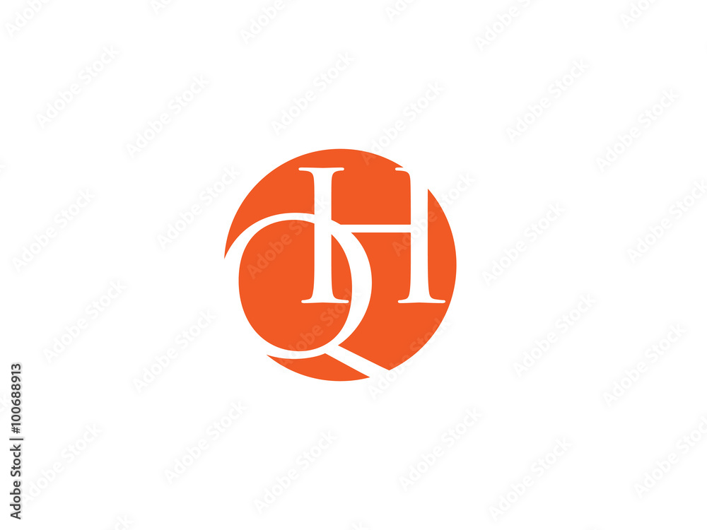 Obraz premium Double QH, letter logo