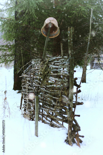 rustic village winter photo