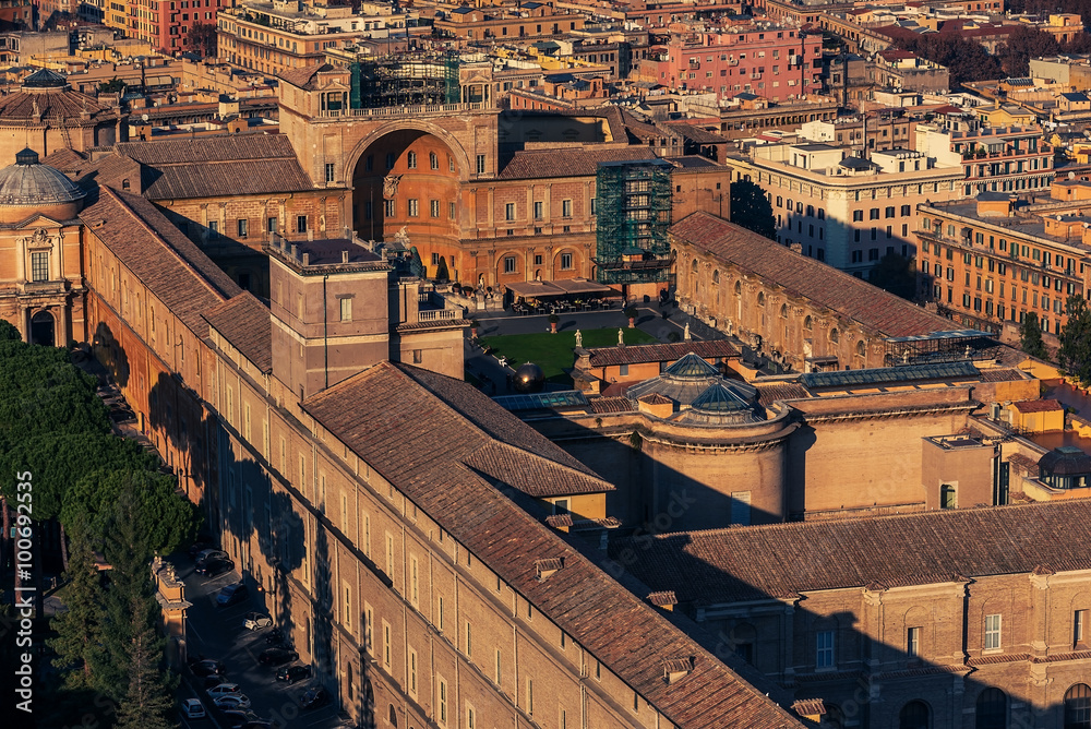 Aerial view of Vatican City and Rome, Italy