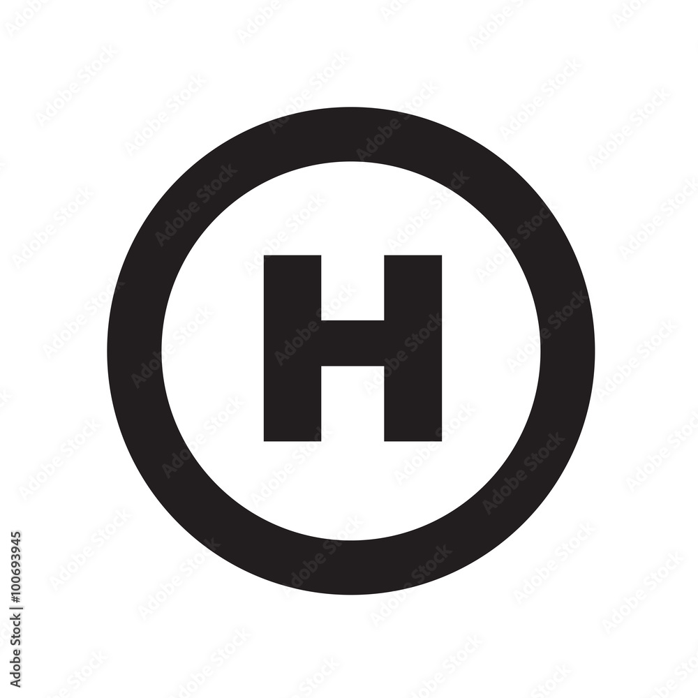 Helicopter Landing vector icon.