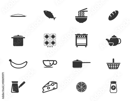 Food and kitchen simply icons