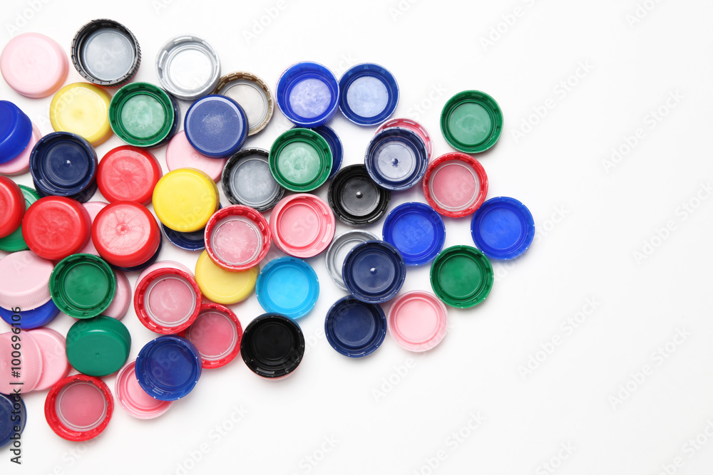 Colorful plastic caps background Colorful plastic caps background