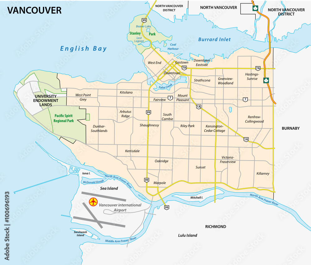Naklejka premium droga Vancouver i okolica