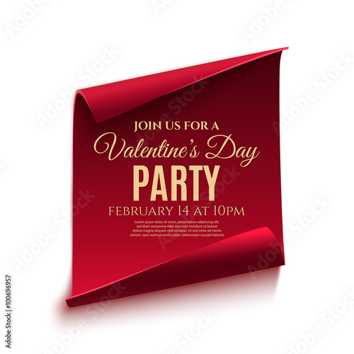 Valentines day party poster template.